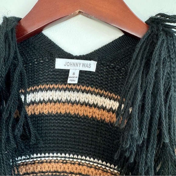 Johnny Was Ada Striped Open Front Alpaca Wool Blend Cardigan Sweater Size S - Picture 7 of 14